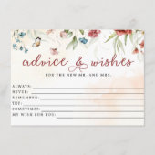 ブライダルシャワー、アドバイスと願い、ブライダルゲーム エンクロージャーカード (正面)