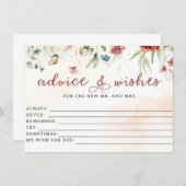 ブライダルシャワー、アドバイスと願い、ブライダルゲーム エンクロージャーカード (正面/裏面)