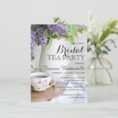 ブライダルシャワー·アフタ結婚ーンティー·薄紫·フラワーズ 招待状 (スタンド正面)