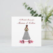 "ブライダルシャワー"アフリカ製のAmer Bride [2]ダークピン付き 招待状 (スタンド正面)