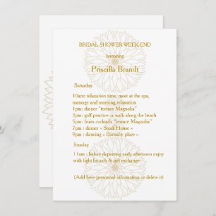 ブライダルシャワー·ウィークエンド,モネのダリア·スイート,ホワイト 招待状