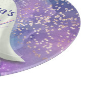 ブライダルシャワー ウェディングドレス 紫＆ローズゴールド グラム カッティングボード (角)