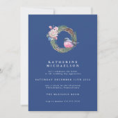 ブライダルシャワー |ウオーターカラーウィンタースパローリース 招待状 (正面)