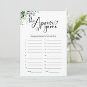 ブライダルシャワー エプロン メモリーゲーム 招待状 (スタンド正面)