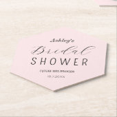 ブライダルシャワー エレガントなバラ色の優雅さ ペーパーコースター (アングル)