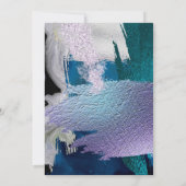 ブライダルシャワー |エレガントはっきりしたティール(緑がかった色)薄紫抽象芸術 招待状 (裏面)