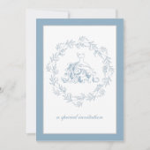 ブライダルシャワー-エレガントブルーシャワー招待状 招待状 (正面)