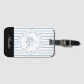 ブライダルシャワー-エレガントブルーパーソナライズされたブライダル ラゲッジタグ (正面横)