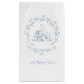 ブライダルシャワー-エレガントブルーフェイバーバッグ スモールペーパーバッグ (裏面)