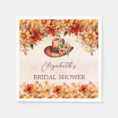 ブライダルシャワー オレンジの花 カウガール ハット スタンダードカクテルナプキン (正面)
