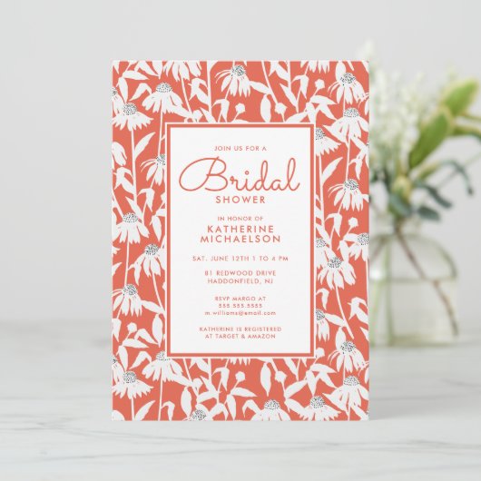 ブライダルシャワー |オレンジデイジーガーデン招待状 招待状 (スタンド正面)