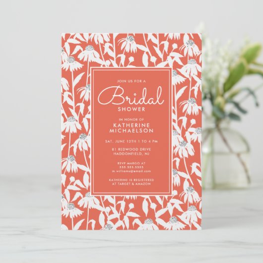 ブライダルシャワー |オレンジデイジーガーデン招待状 招待状 (スタンド正面)