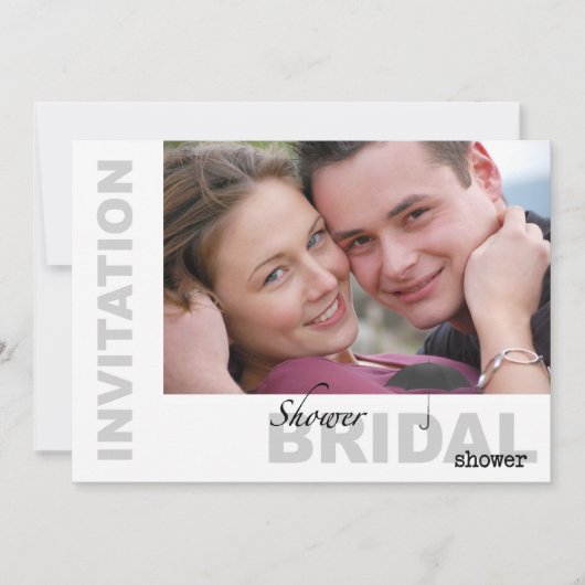 ブライダルシャワー-カスタムフォトB&Wインビテーション 招待状 (正面)