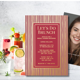 ブライダルシャワー カスタム エレガント ローズ お食事会招待状 箔招待状