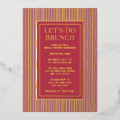 ブライダルシャワー カスタム エレガント ローズ お食事会招待状 箔招待状 (正面)