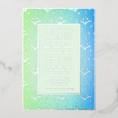 ブライダルシャワー カスタム フラワー シルバー ブルンチ招待状 箔招待状 (正面)