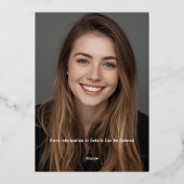 ブライダルシャワー カスタム ボタニカル ブラック 箔招待状 (裏面)