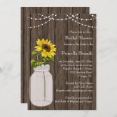 ブライダルシャワー カントリー ひまわり 招待状 (正面/裏面)