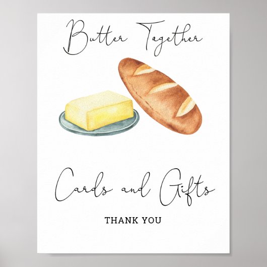 ブライダルシャワー カードとギフト - Butter Together ポスター (正面)