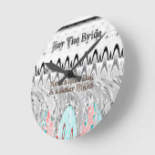 ブライダルシャワー ギフト アート プリント ラウンド壁時計 (傾斜)