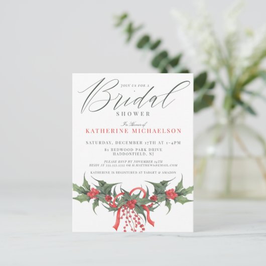 ブライダルシャワー |クリスマスウォーターのカラーフローラ ポストカード (スタンド正面)