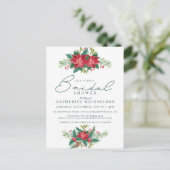 ブライダルシャワー |クリスマスパステルポインセチアフローラ ポストカード (スタンド正面)
