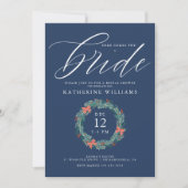 ブライダルシャワー |クリスマスホリデージンガムリース 招待状 (正面)