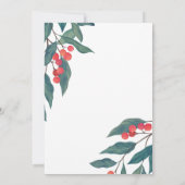 ブライダルシャワー |クリスマス・ホリデーフローラ 招待状 (裏面)