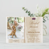 ブライダルシャワー&クリームシルク&ハート&フォト 招待状 (スタンド正面)