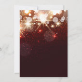 ブライダルシャワー – グラマー金ゴールドグリッタースパーク 招待状 (裏面)