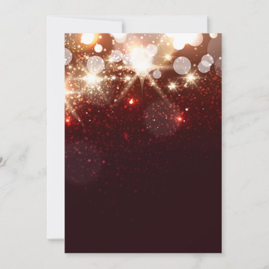 ブライダルシャワー – グラマー金ゴールドグリッタースパーク 招待状 (裏面)