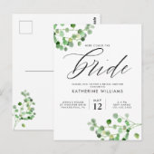 ブライダルシャワー |グリーンウォーター色のフローラはがき ポストカード (正面/裏面)
