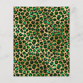 ブライダルシャワー グリーン レオパード 予算 招待状 チラシ (裏面)