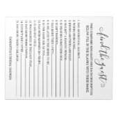 ブライダルシャワー　ゲスト探しゲーム ノートパッド (正面)