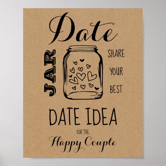 ブライダルシャワー ゲーム デートアイデア サイン (正面)