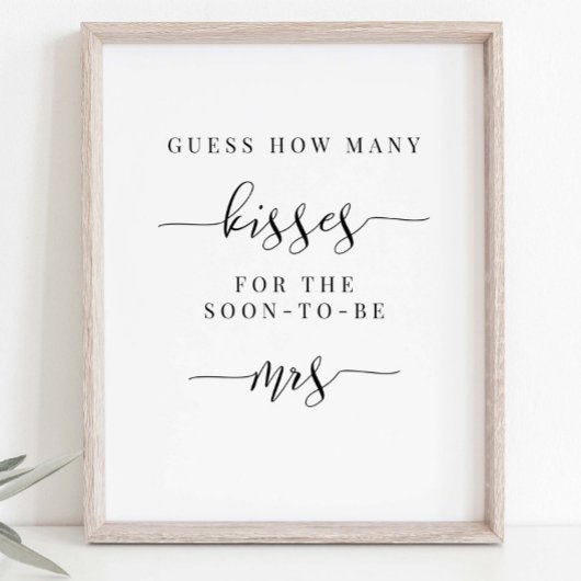 ブライダルシャワー サイン - キスの数を当ててみて