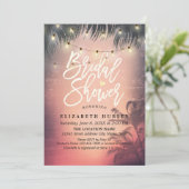 ブライダルシャワー サマー ビーチ パーム ツリー ストリング ライト 招待状 (スタンド正面)