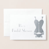 ブライダルシャワー・シルバーだ 箔カード (封筒付き正面)