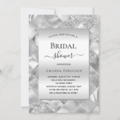 ブライダルシャワー シルバー エレガント モダン 招待状 (正面)