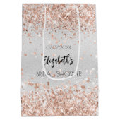 ブライダルシャワー シルバー ローズゴールド 名前 ミディアムペーパーバッグ (裏面)