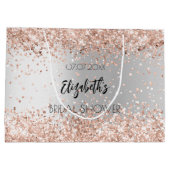 ブライダルシャワー シルバー ローズゴールド 名前 ラージペーパーバッグ (裏面)