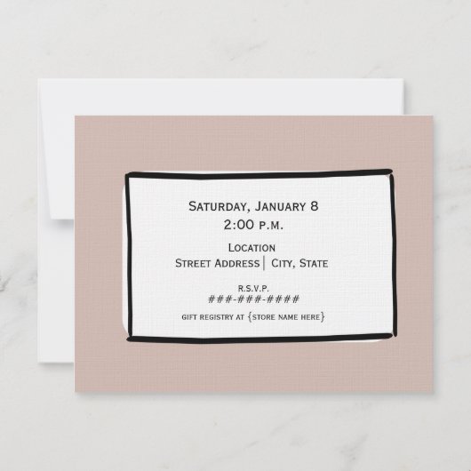 ブライダルシャワー-スタイリッシュのドレスカスタムの色 招待状 (裏面)