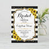 ブライダルシャワー-ストライプサンフラワーズ招待状 招待状 (スタンド正面)