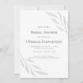 ブライダルシャワー |セージ緑のオリーブの枝の水色 招待状 (正面)