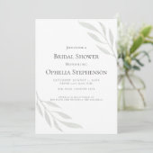 ブライダルシャワー |セージ緑のオリーブの枝の水色 招待状 (スタンド正面)