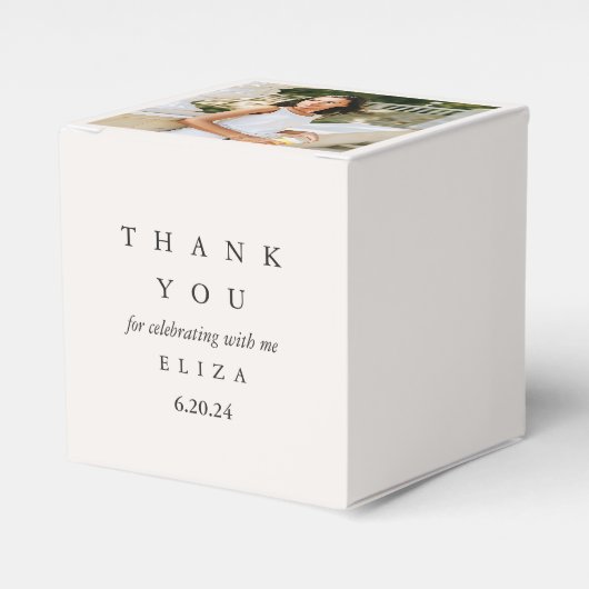 ブライダルシャワー タウペー お礼の写真付きカード フェイバーボックス (正面サイド)