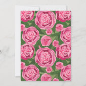 ブライダルシャワー |ダークピンク牡丹招待状 招待状 (裏面)