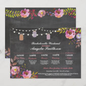 ブライダルシャワー チョークコーラル 予定表 ブライズ (正面/裏面)