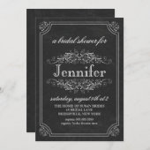 ブライダルシャワー |チョークボードテーマブライダルシャワー 招待状 (正面/裏面)