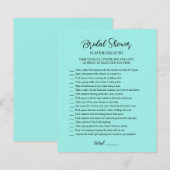 ブライダルシャワー ティール色の宝探しゲーム (正面/裏面)